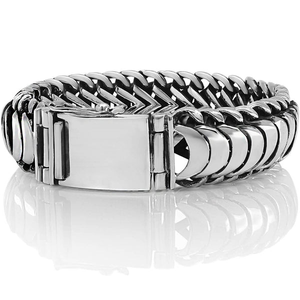 Sterling Silver Mens Bracelet, Solid 925 - Sizes 7 to 11 in. - VY Jewelry