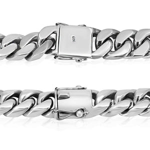 Men silver 925 thick bracelet 12/20mm