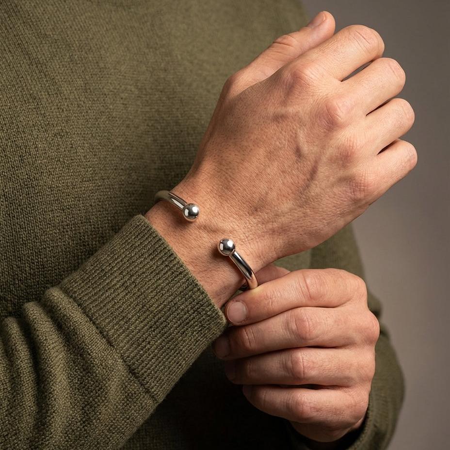 Silver bangles for men and women
