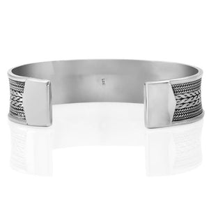 Mens Sterling Silver 925 Wide Cuff