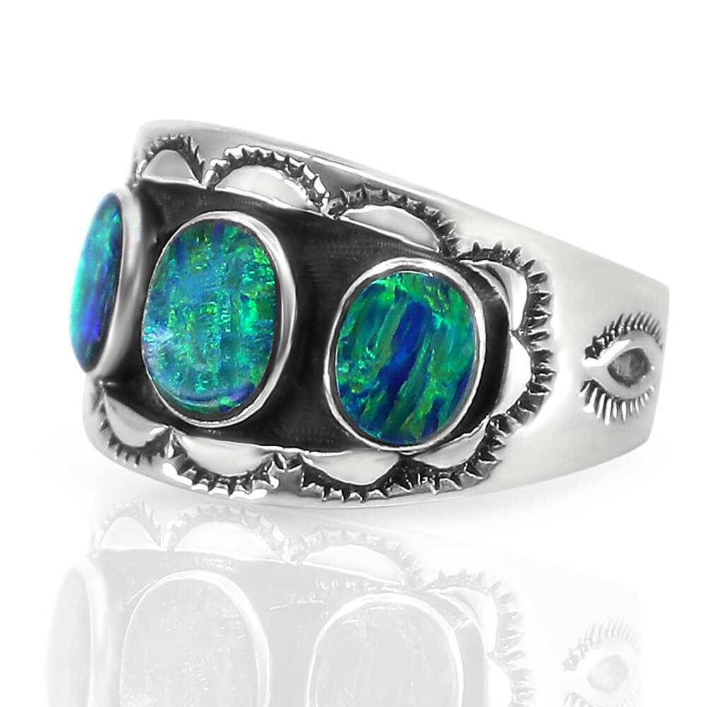blue opal ring