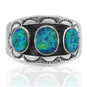 blue opal ring