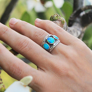 blue opal ring