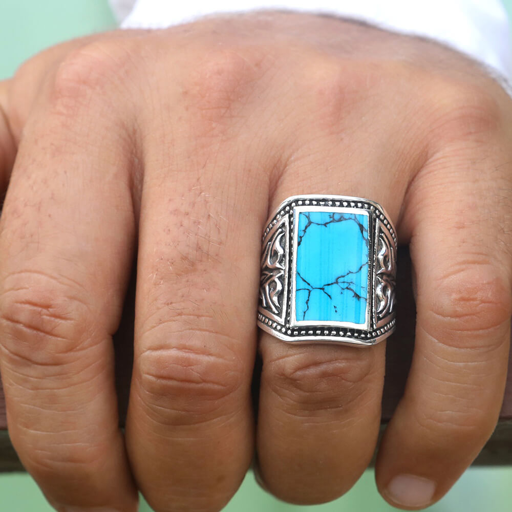 turquoise rings mens
