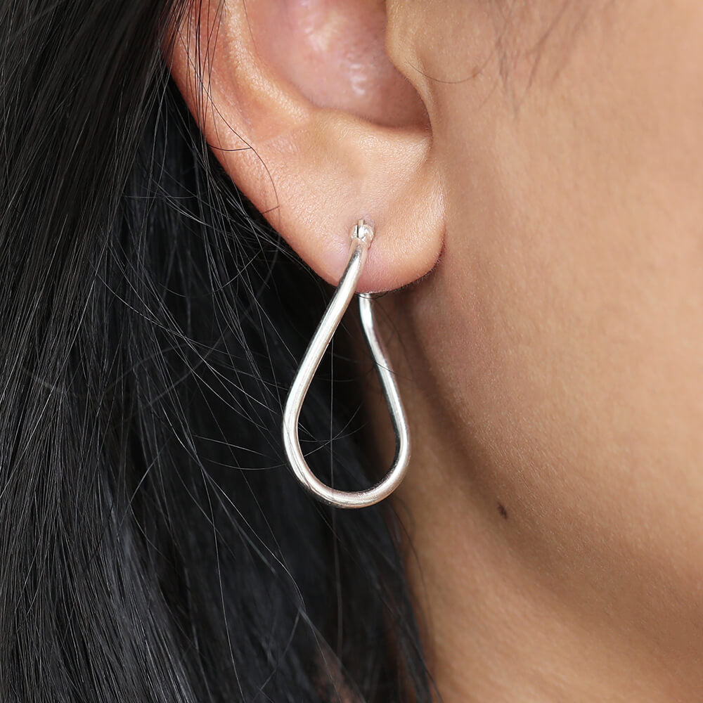 silver hoop earrings