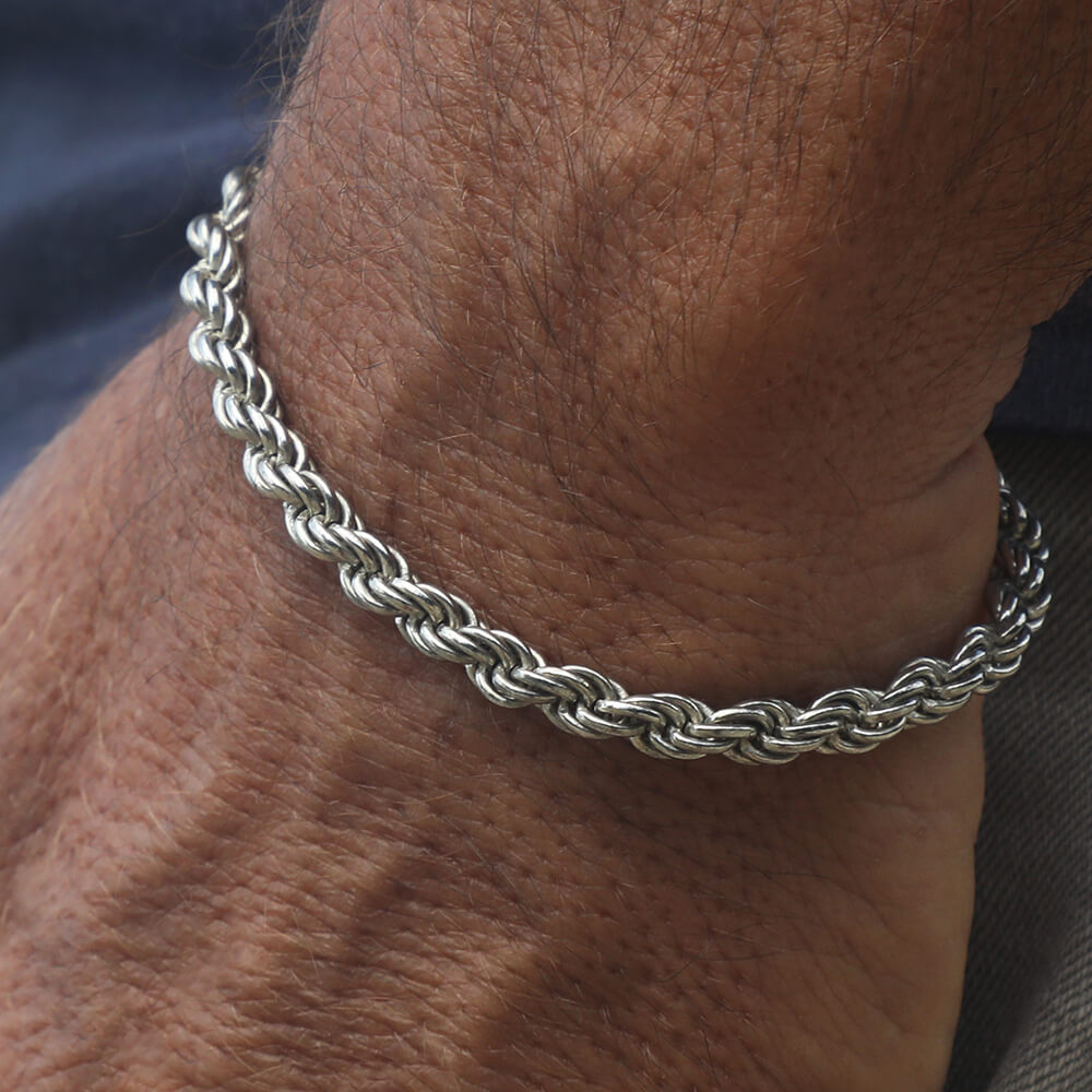 Sterling Silver Oxidized Matte Bali Square Men's Bracelet – i925Jewelry