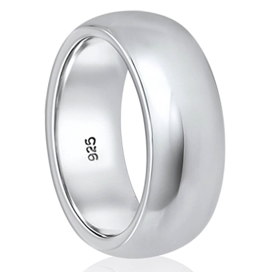 Classic Band Rings - Solid 925 Sterling Silver | Size 6 to 15 - VY Jewelry