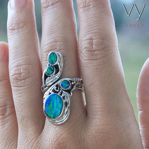 blue opal ring