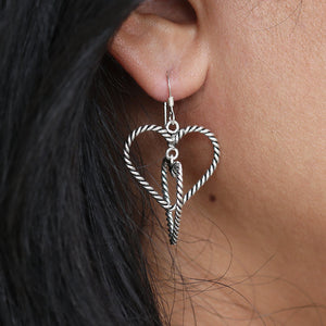 silver heart earrings