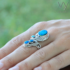 blue opal ring