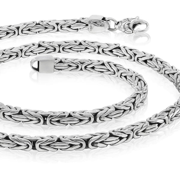 Lex & Lu Sterling Silver 2mm Byzantine Chain Necklace or Bracelet | Lex & Lu