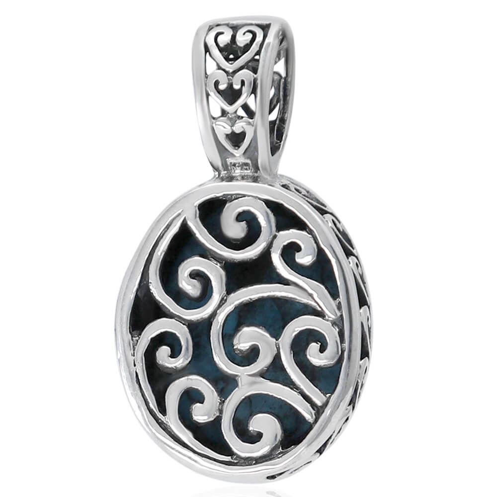 Turquoise or Onyx Pendants made of 925 Sterling Silver - VY Jewelry