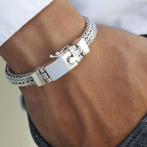 sterling silver mens bracelet