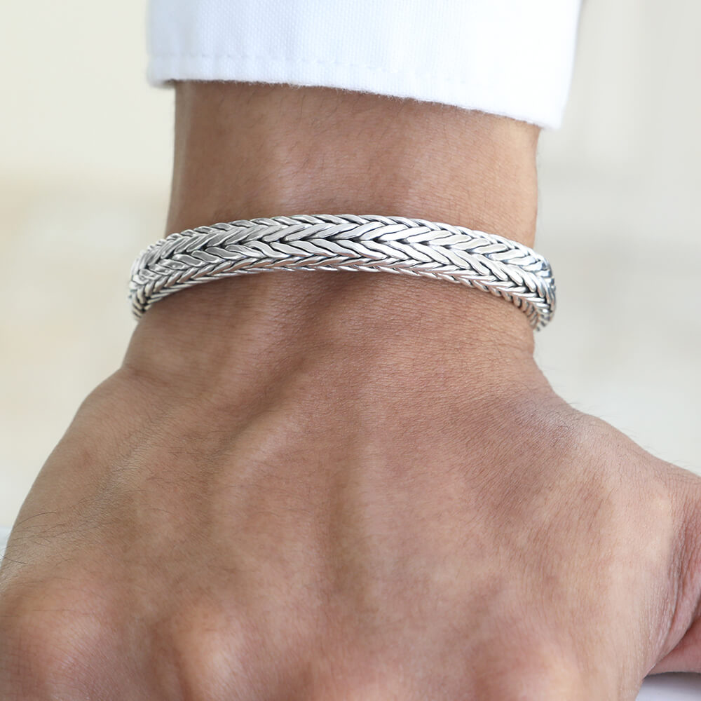 sterling silver mens bracelet