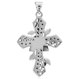 Rose Cross silver 925 Pendant back