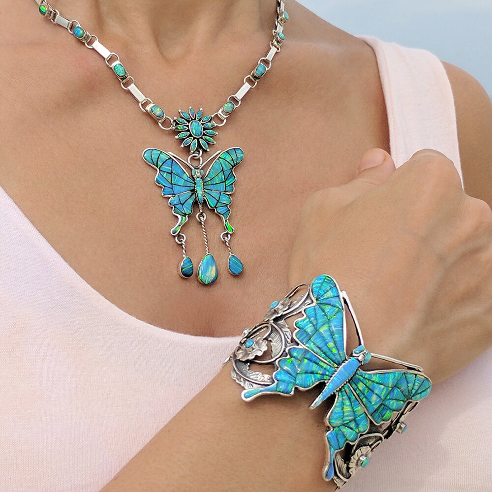 Blue Butterfly Necklace