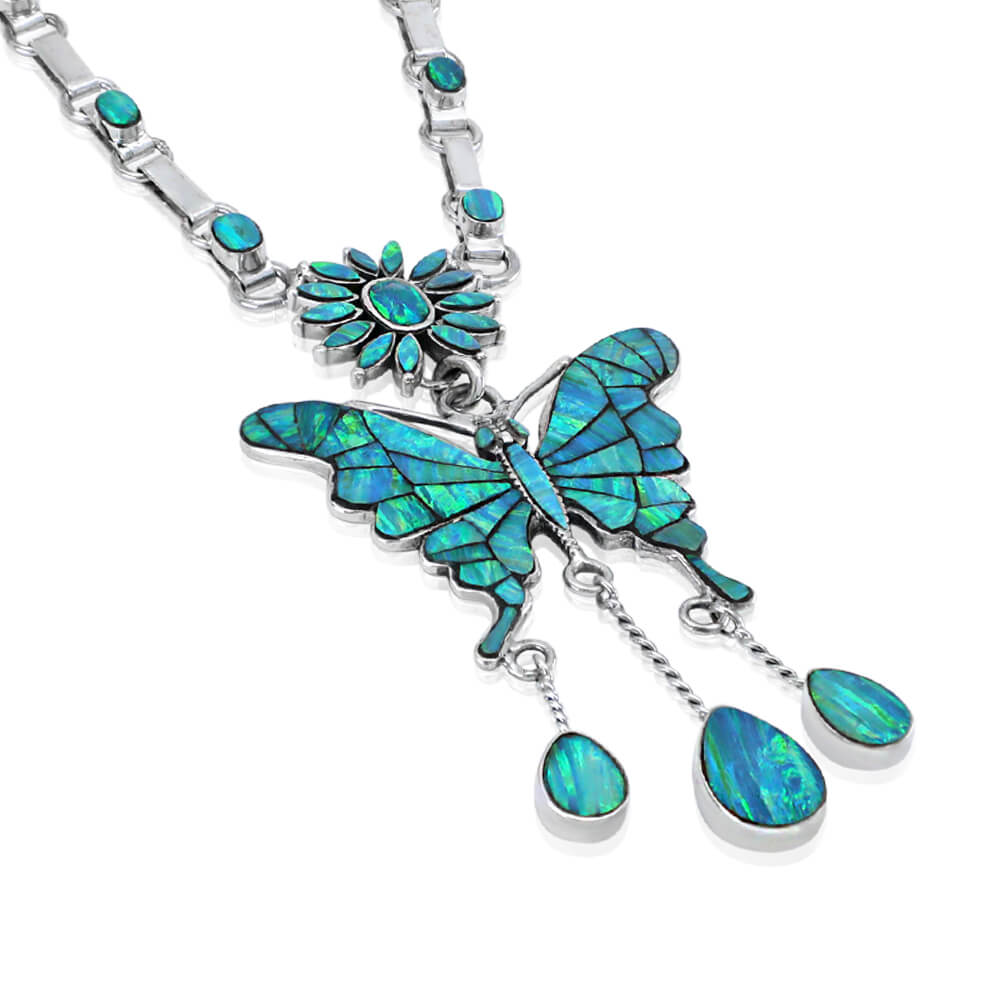 Blue Butterfly Necklace