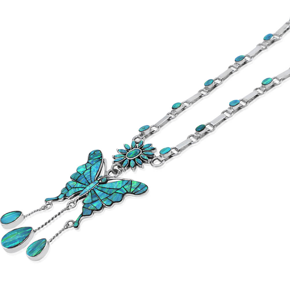 Blue Butterfly Necklace