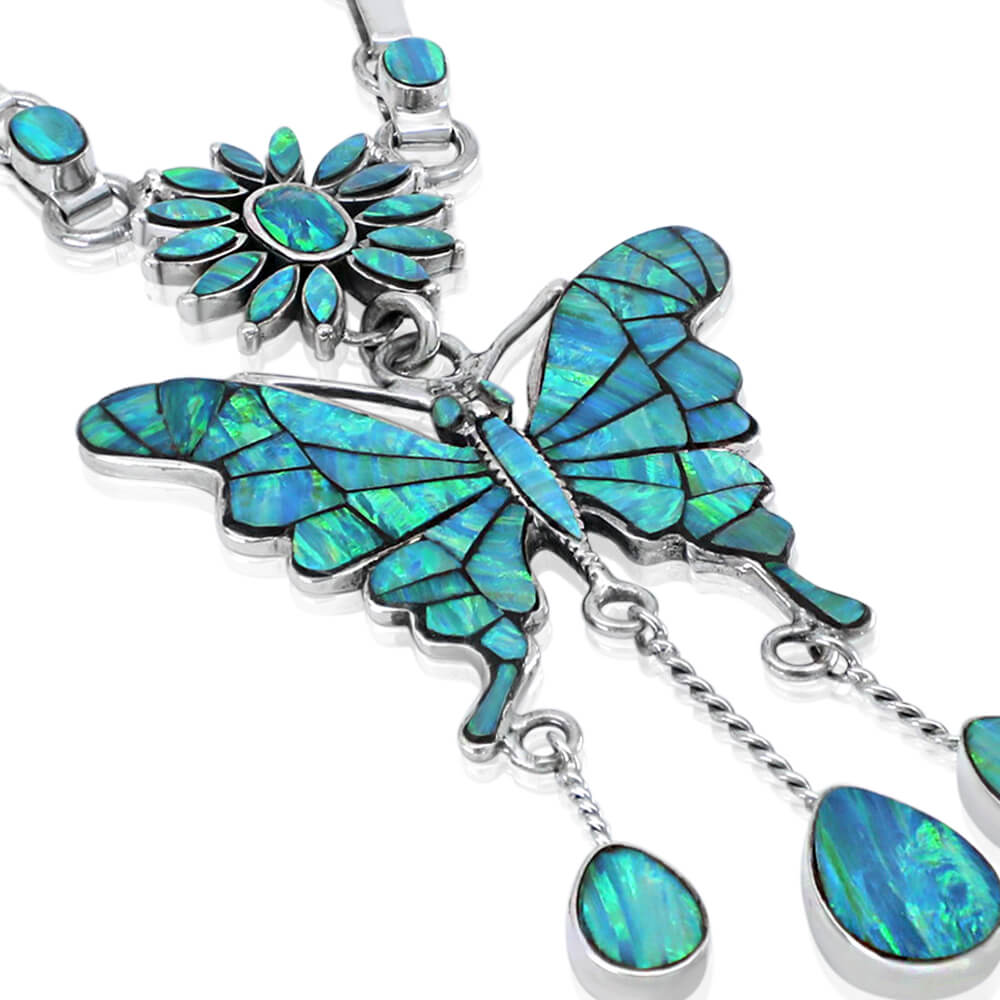 Blue Butterfly Necklace