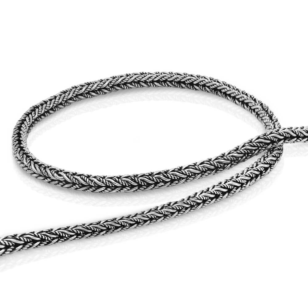 Silver Thread Chain Braided 925 Silver Chain for Men & Women, Necklace Length 18 to 30 In ...