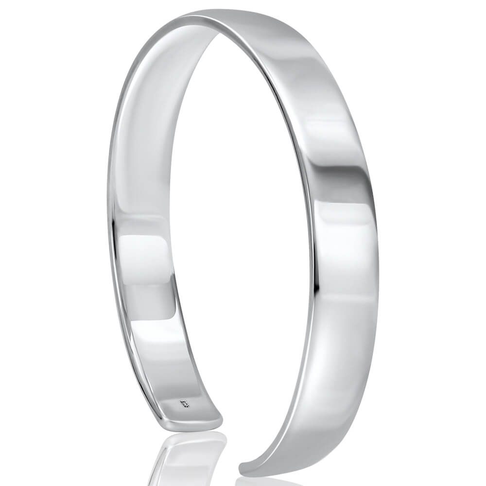 Plain silver cuff bracelet