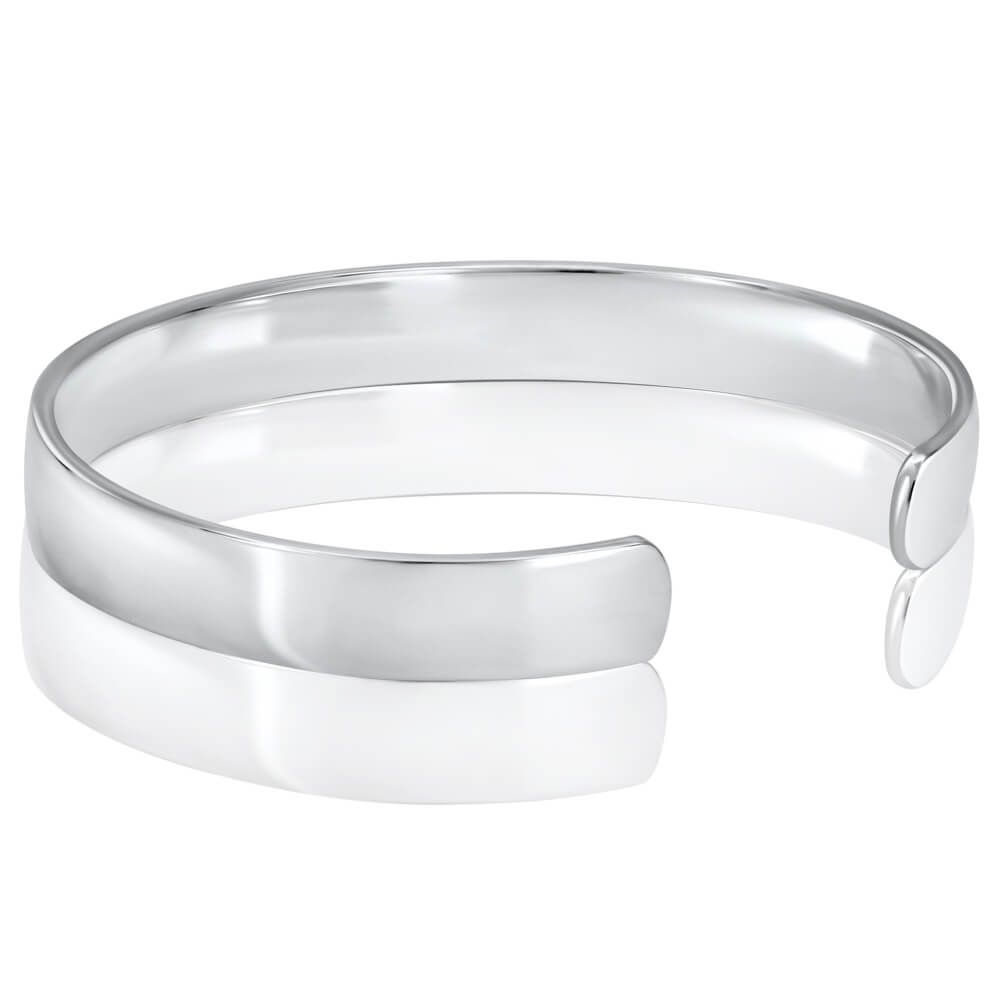 classic silver 925 cuff bracelet plain for men women