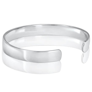 classic silver 925 cuff bracelet plain for men women