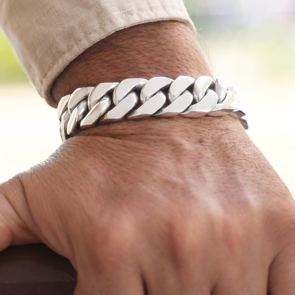 cuban silver bracelet