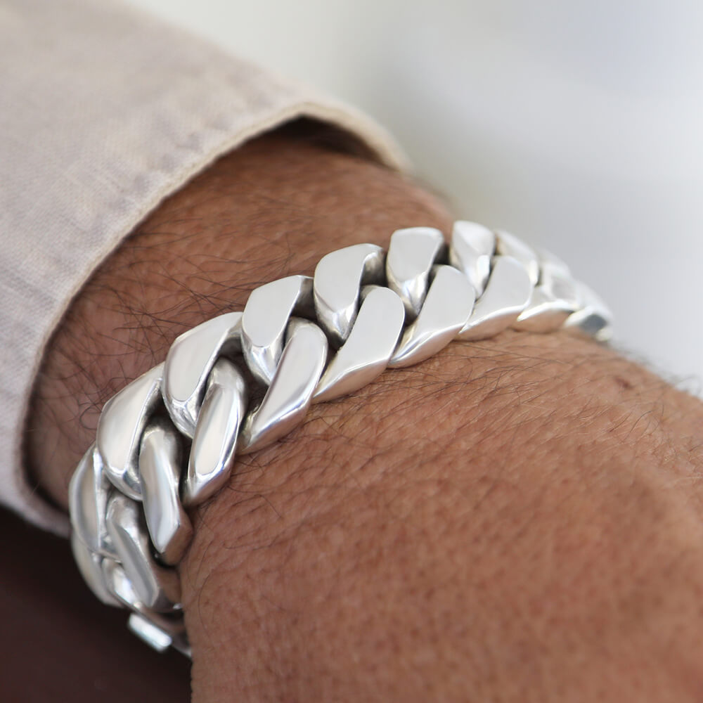 cuban silver bracelet