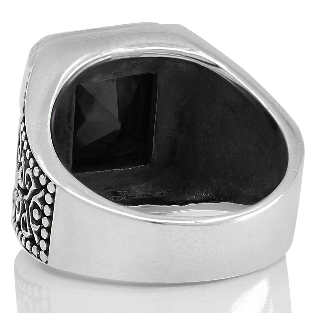 Onyx Signet Ring For Men - Solid 925 Sterling Silver With Black Onyx Stone