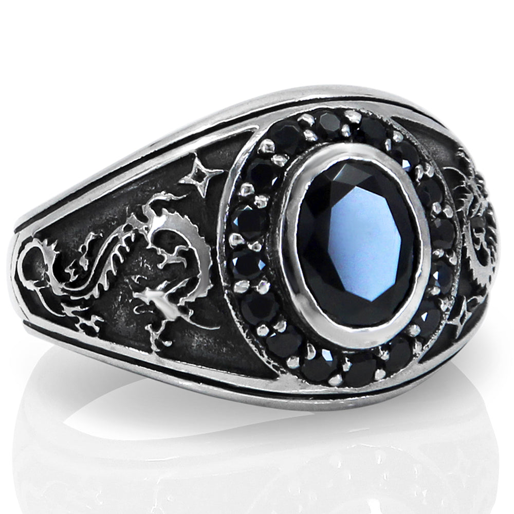 black stone ring for men