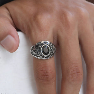 black stone ring for men