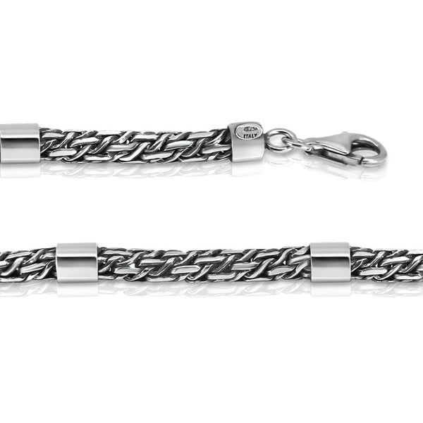 Italy 925 Sterling Silver Thin Style Men Bracelet Chain Necklace Gift VY  Jewelry