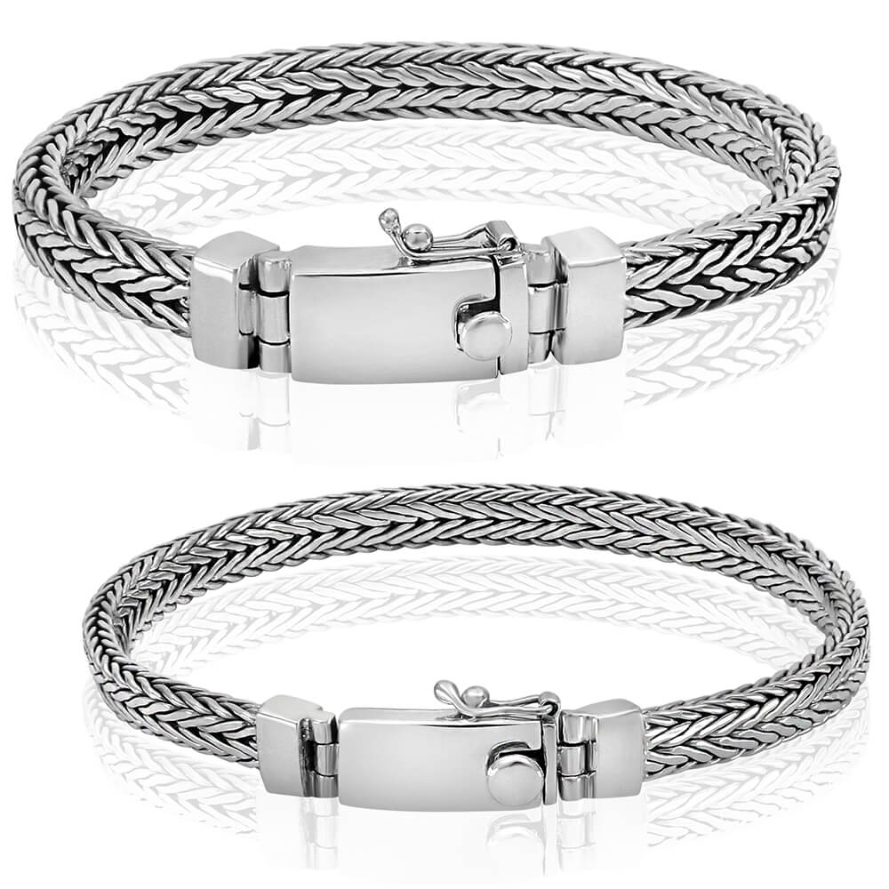 sterling silver mens bracelet