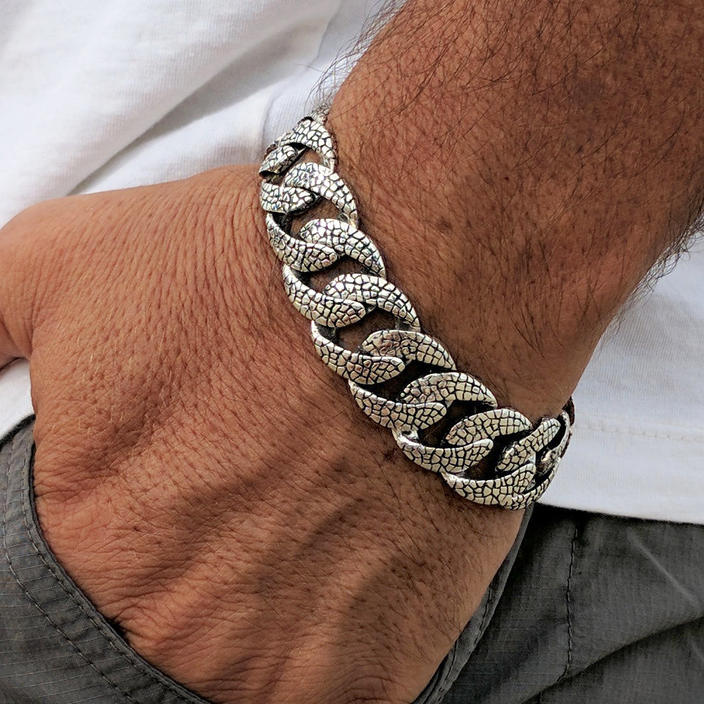 Silver Mens Bracelet Chain 8mm Cuban Link Chain Bracelet, Mens Silver  Bracelet Chains, Heavy Link Stainless Steel Bracelets for Men - Etsy |  Collar para hombres, Pulseras de plata, Pulsera de plata hombre
