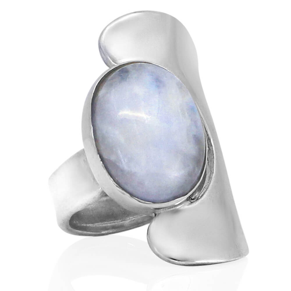 Moonstone Silver Ring for Women - Size Adjustable - VY Jewelry