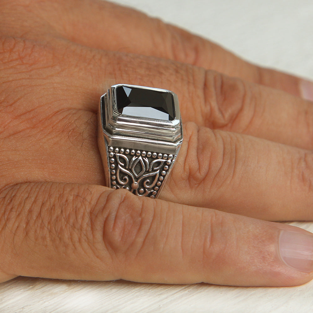 onyx men ring