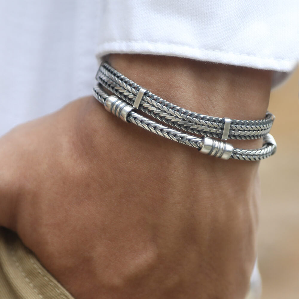 men silver bracelet