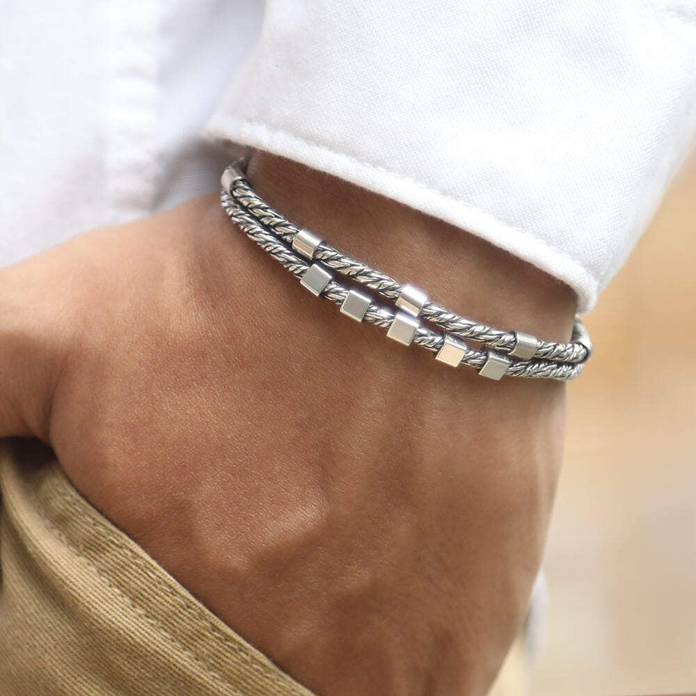 men silver bracelet