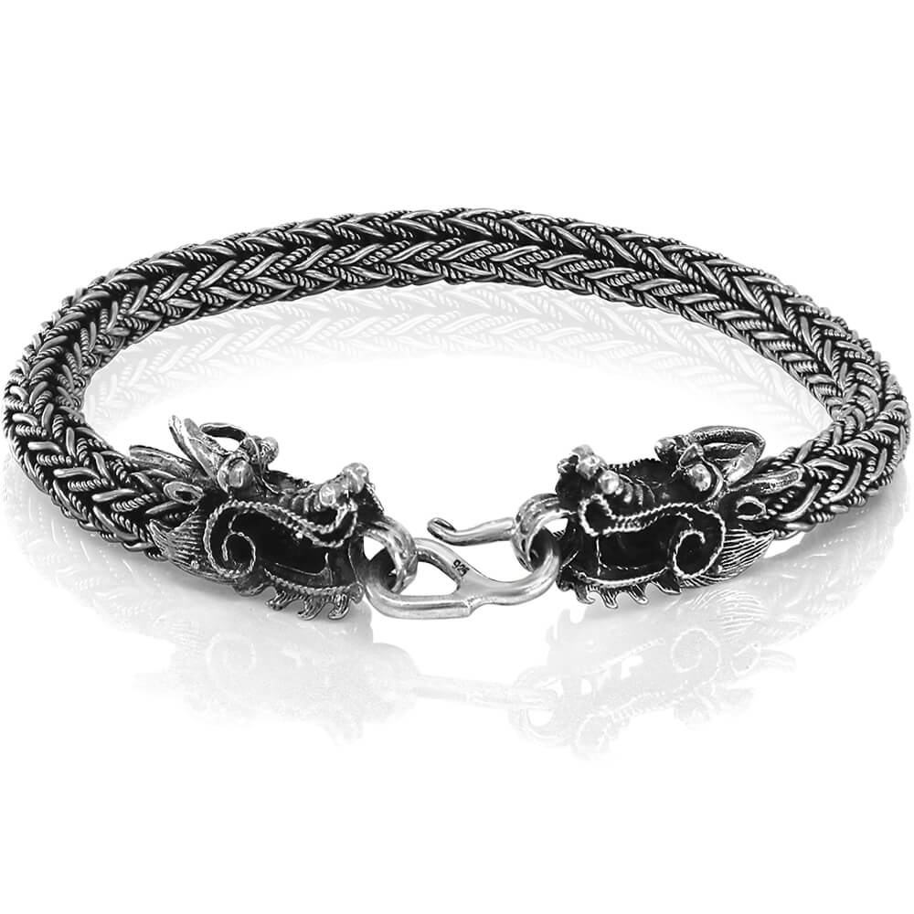 Dragon Double-headed Bracelet - Sterling Silver – Chinese showcase