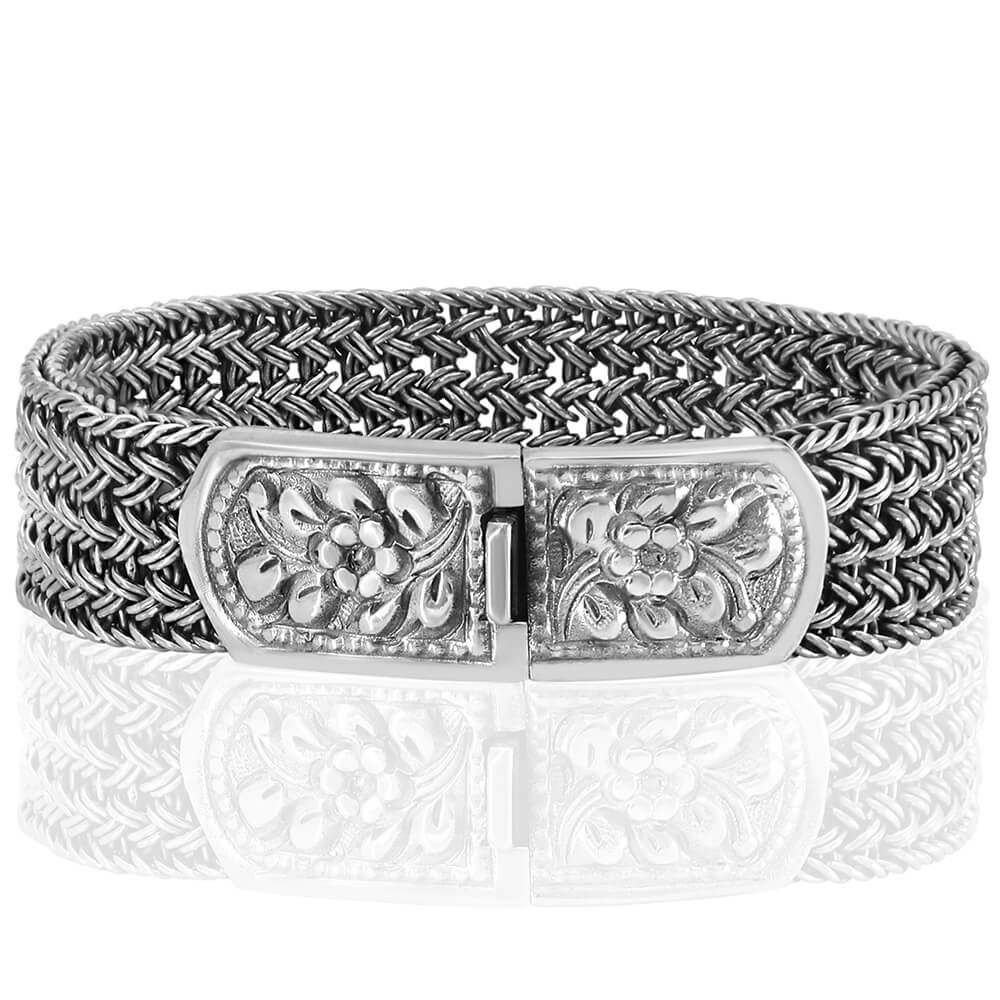 silver braided bracelet
