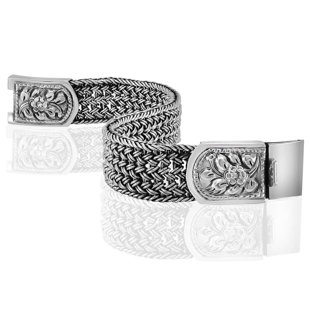 silver braided bracelet