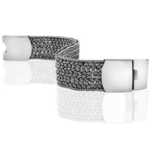 Wide Silver Net Bracelet