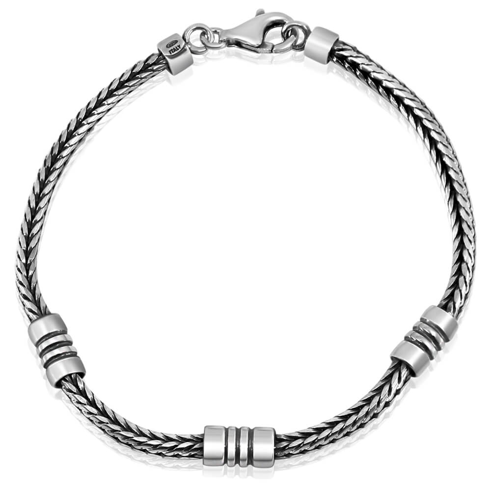 Milor Italy 2-Tone Ricco Link .925 Sterling Silver Bracelet – Hers and His  Treasures