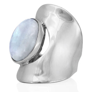 Moonstone silver ring